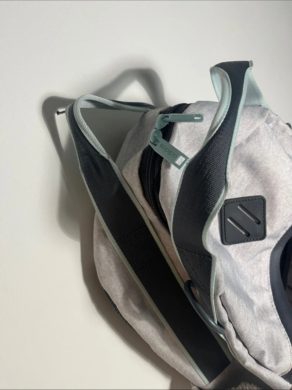 adidas Light Gray Backpack with Mint Blue Accents - Picture 6 of 11